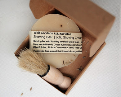 Box Shaving BAR & Brush | Solid Shaving Cream | Zero Waste
